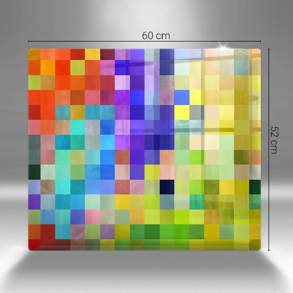 Tocător din sticlă Pătrate de pixeli colorate