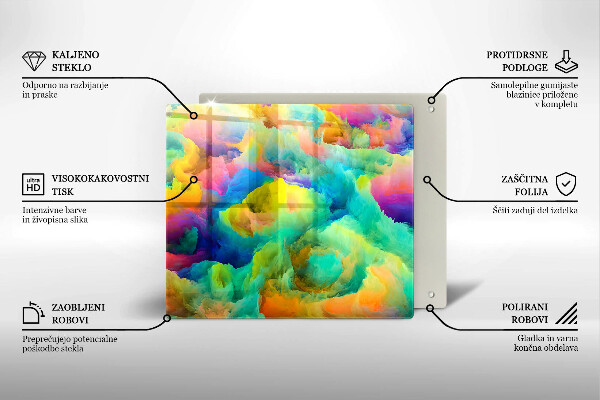 Tocător din sticlă Abstracție colorată
