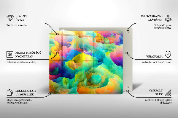 Tocător din sticlă Abstracție colorată