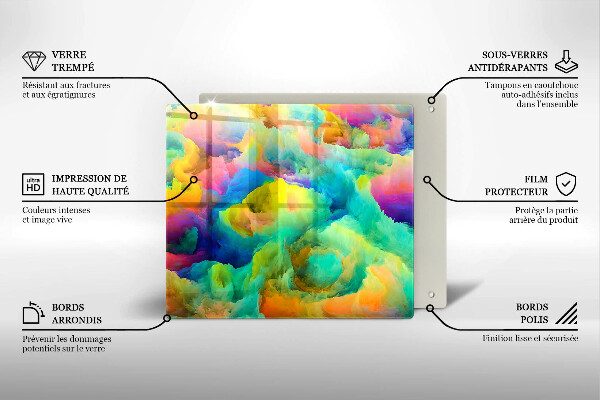 Tocător din sticlă Abstracție colorată