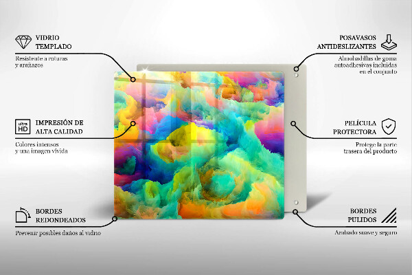Tocător din sticlă Abstracție colorată