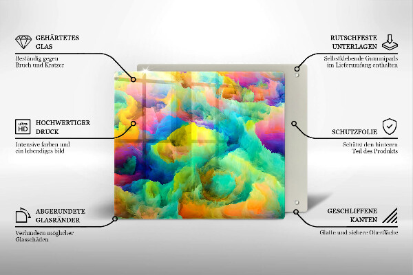 Tocător din sticlă Abstracție colorată