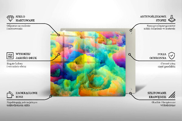 Tocător din sticlă Abstracție colorată