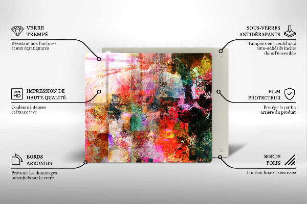 Tocător din sticlă Abstracția vopselei