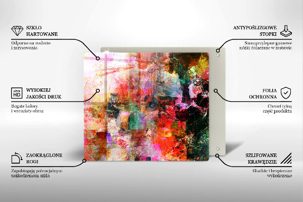 Tocător din sticlă Abstracția vopselei
