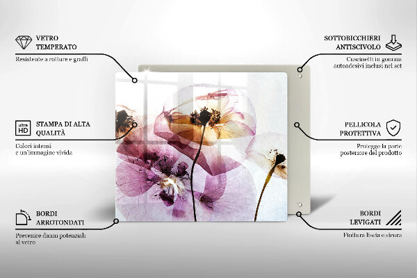 Tocător din sticlă Flori delicate