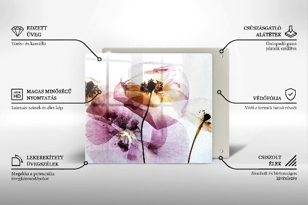 Tocător din sticlă Flori delicate