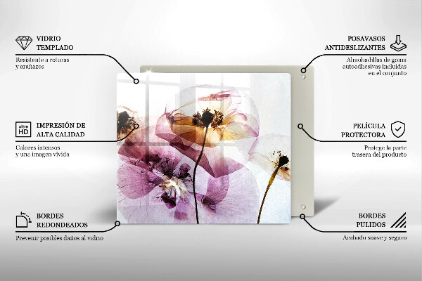 Tocător din sticlă Flori delicate