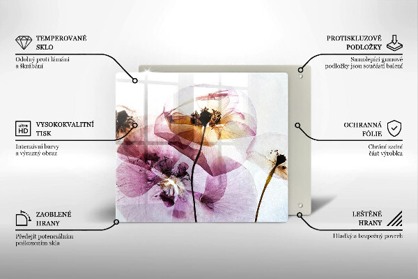 Tocător din sticlă Flori delicate