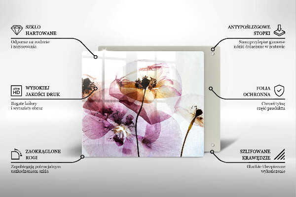 Tocător din sticlă Flori delicate