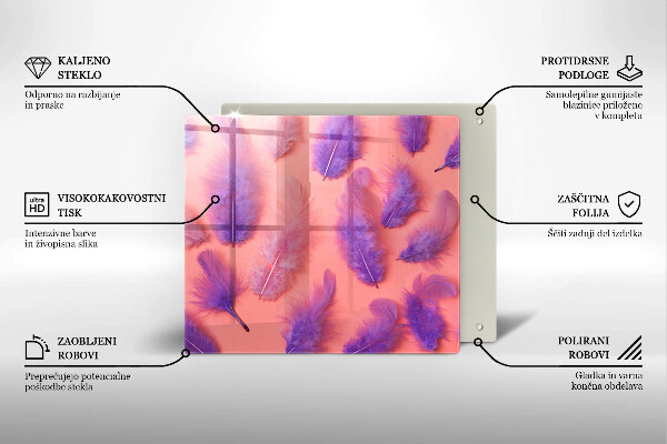 Tocător din sticlă Pene pufoase