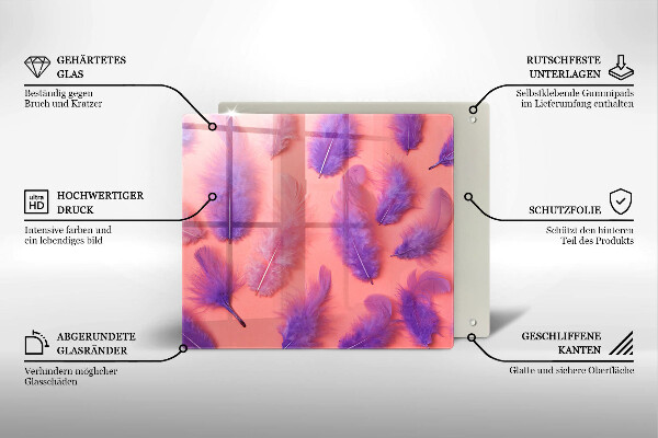 Tocător din sticlă Pene pufoase