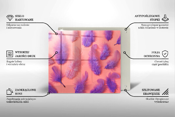 Tocător din sticlă Pene pufoase