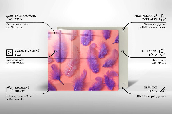 Tocător din sticlă Pene pufoase