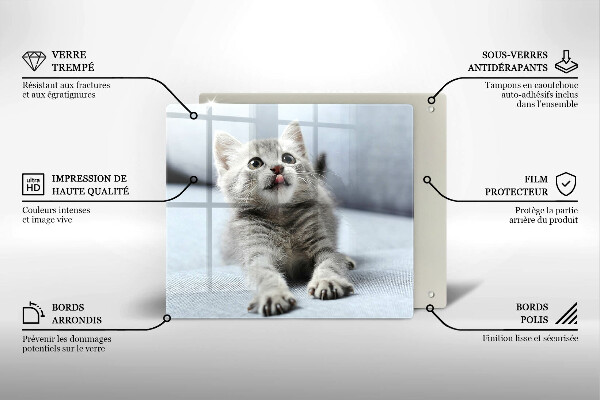 Tocător din sticlă Pisicuță drăguță