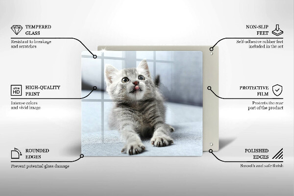 Tocător din sticlă Pisicuță drăguță