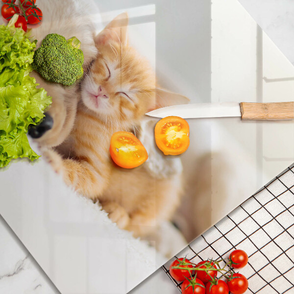 Tocător din sticlă Animale câine și pisică