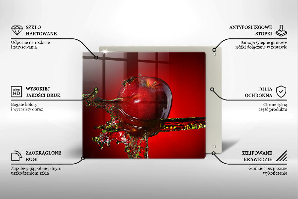 Tocător din sticlă Fructe de măr în apă