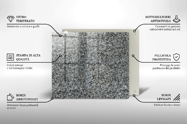 Tocător din sticlă Textura de piatră