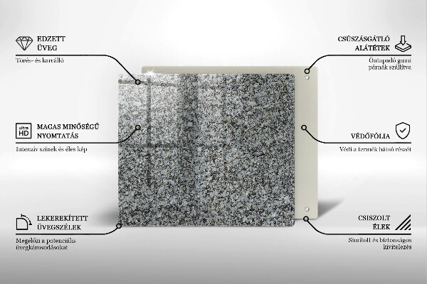 Tocător din sticlă Textura de piatră