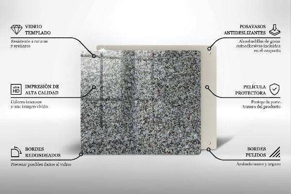 Tocător din sticlă Textura de piatră