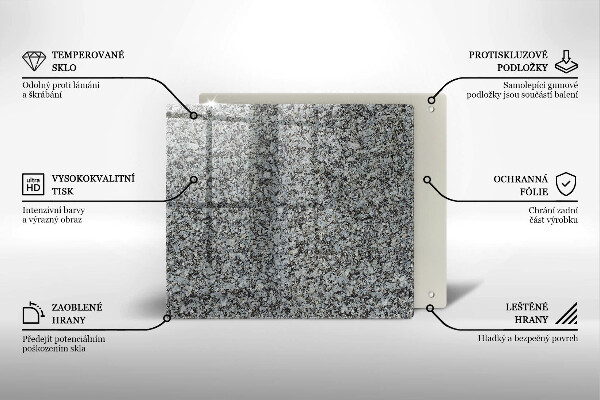 Tocător din sticlă Textura de piatră