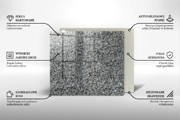 Tocător din sticlă Textura de piatră