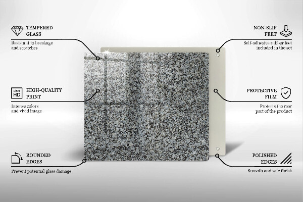 Tocător din sticlă Textura de piatră