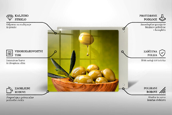 Tocător din sticlă Măsline gustoase