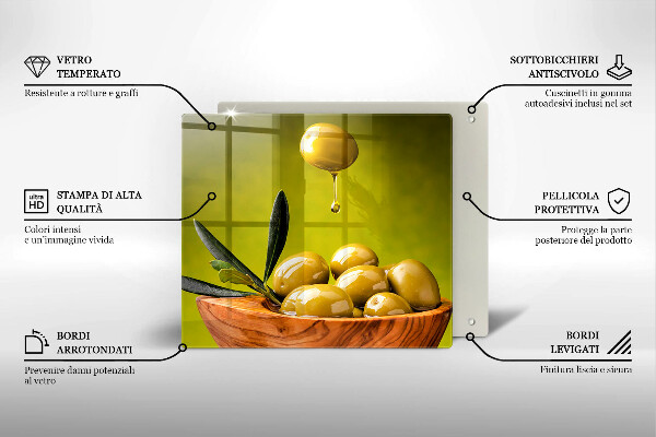 Tocător din sticlă Măsline gustoase
