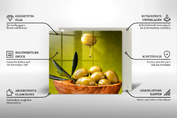 Tocător din sticlă Măsline gustoase