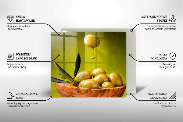 Tocător din sticlă Măsline gustoase