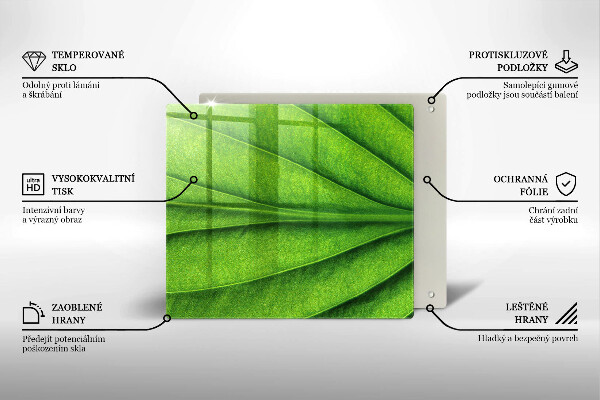 Tocător din sticlă Frunză de nervură natură