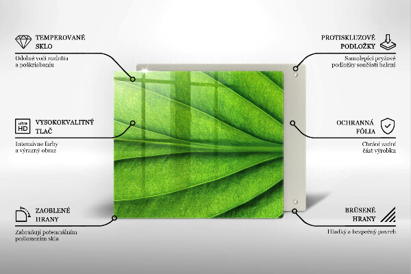 Tocător din sticlă Frunză de nervură natură