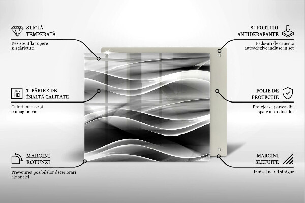 Tocător din sticlă Linii abstracte de fum