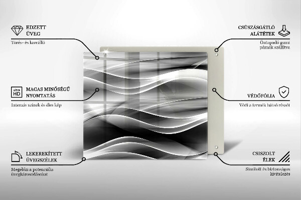 Tocător din sticlă Linii abstracte de fum