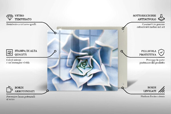 Tocător din sticlă Planta de flori