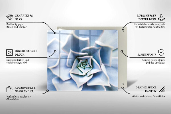 Tocător din sticlă Planta de flori