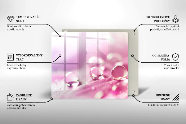 Tocător din sticlă Petale de flori de rouă