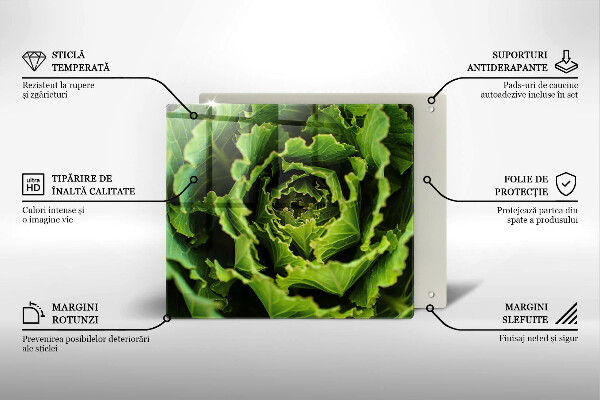 Tocător din sticlă Mănâncă frunze de salată