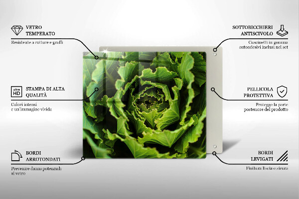 Tocător din sticlă Mănâncă frunze de salată