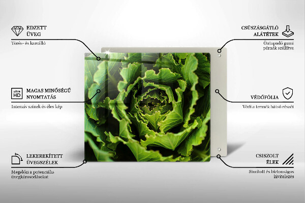 Tocător din sticlă Mănâncă frunze de salată