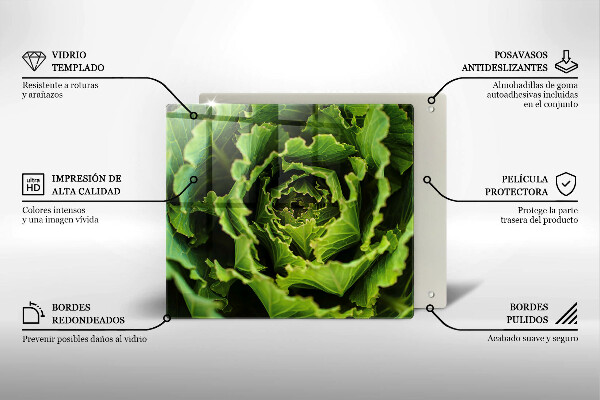 Tocător din sticlă Mănâncă frunze de salată