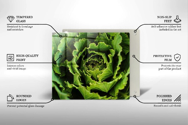 Tocător din sticlă Mănâncă frunze de salată