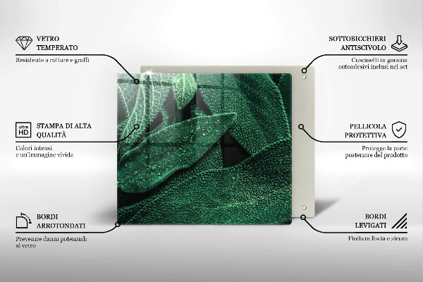 Tocător din sticlă Frunzele plantei