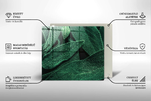 Tocător din sticlă Frunzele plantei