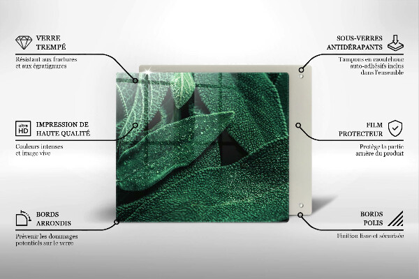 Tocător din sticlă Frunzele plantei