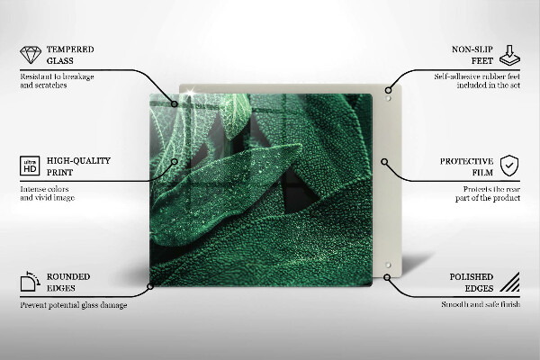 Tocător din sticlă Frunzele plantei