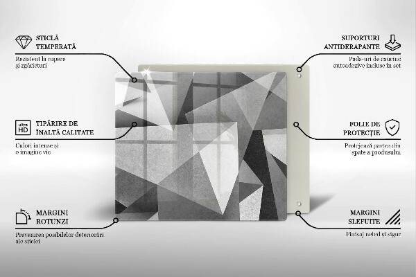 Tocător din sticlă Abstracție ascuțită concretă