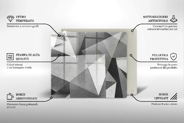 Tocător din sticlă Abstracție ascuțită concretă